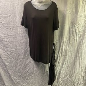 The Row Dark Grey S/S Top with Asymmetrical Detailing NWT